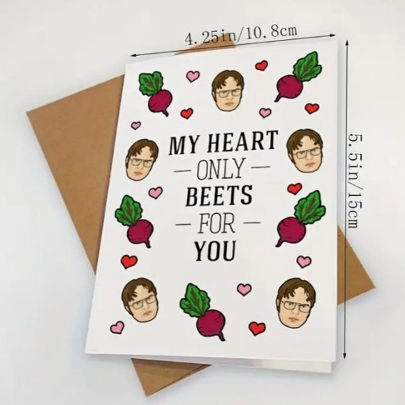 Beets CARD -  MY HEART ONLY BEETS FOR YOU - NWT - Picture 1 of 1